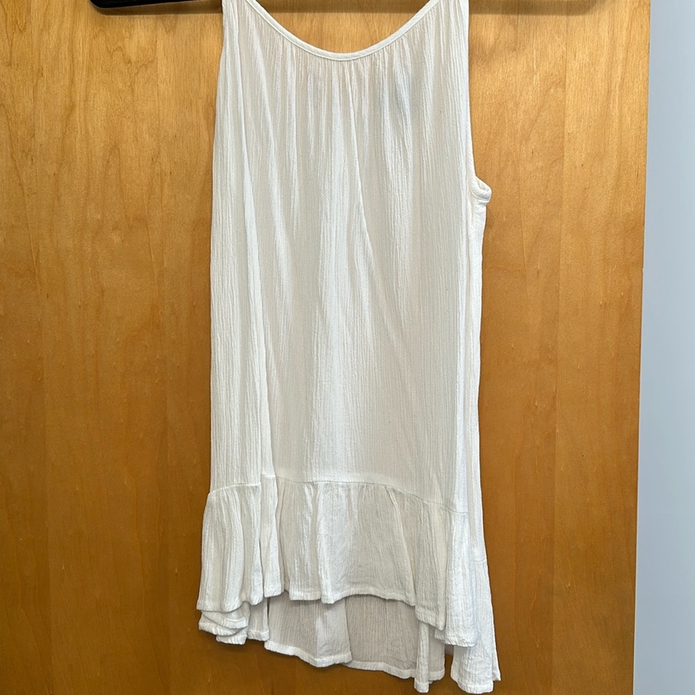 Ana White tank top with ruffled bottom and adjustable straps.